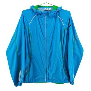 BMW ATHLETICS Full Zip Running Jacket • Women's Large‎ • turquoise blue, green
